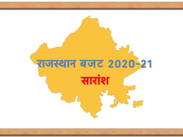 राजस्थान बजट 2020-21 के प्रमुख बिन्दु